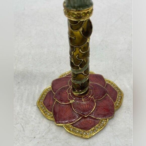 Saint Jeweled Martini Glass with Swarovski Crystals & Enamel Flower Stem - Picture 4 of 10